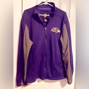 NFL Baltimore Ravens Purple/Gray Ribbed Knit Fleece Lined Unisex Jacket